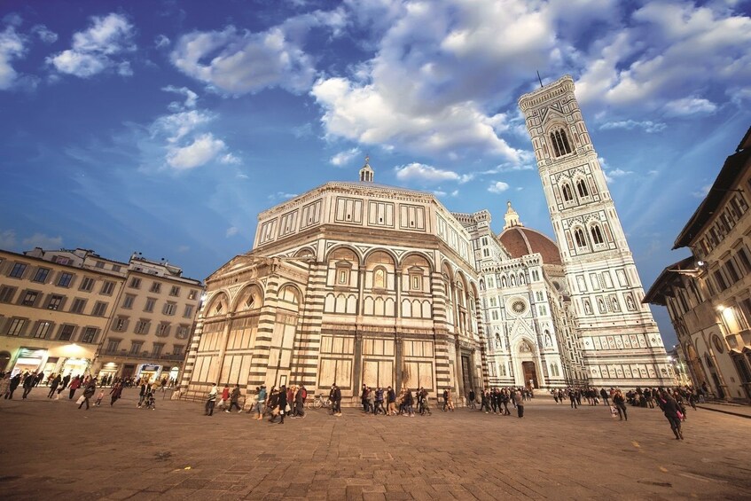 Cathedral of Santa Maria del Fiore and Duomo on a sunny day in Florence, Italy