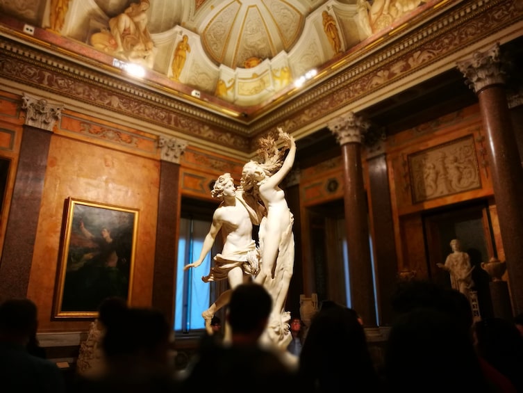Apollo and Daphne statue at the Borghese Gallery in Rome, Italy