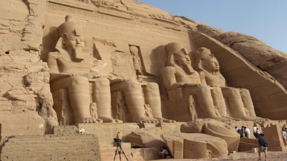 Seated statues of Abu Simbel Temples in Aswan, Egypt