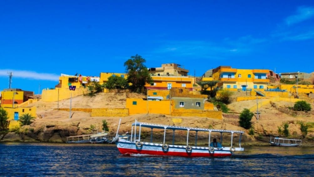 Small boat on the Nile near Nubian Village in Egypt