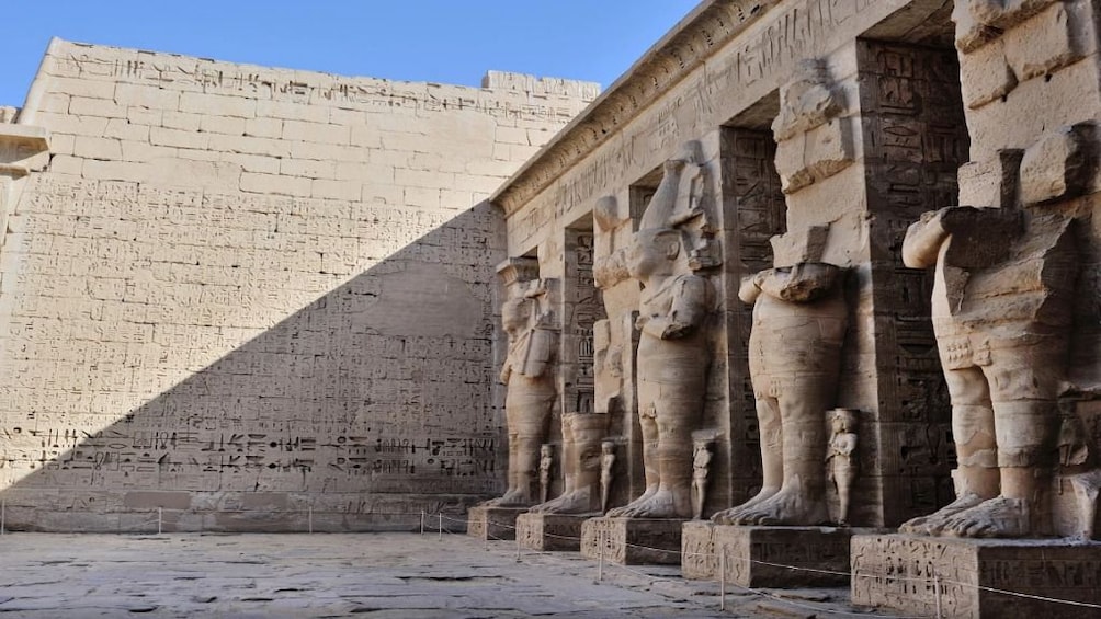 Pharaoh engravings on Medinet Habu Temple in Luxor, Egypt