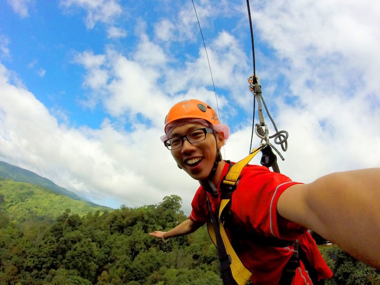 Person taking a selfie in Skyline Zipline Experience Chiang Mai