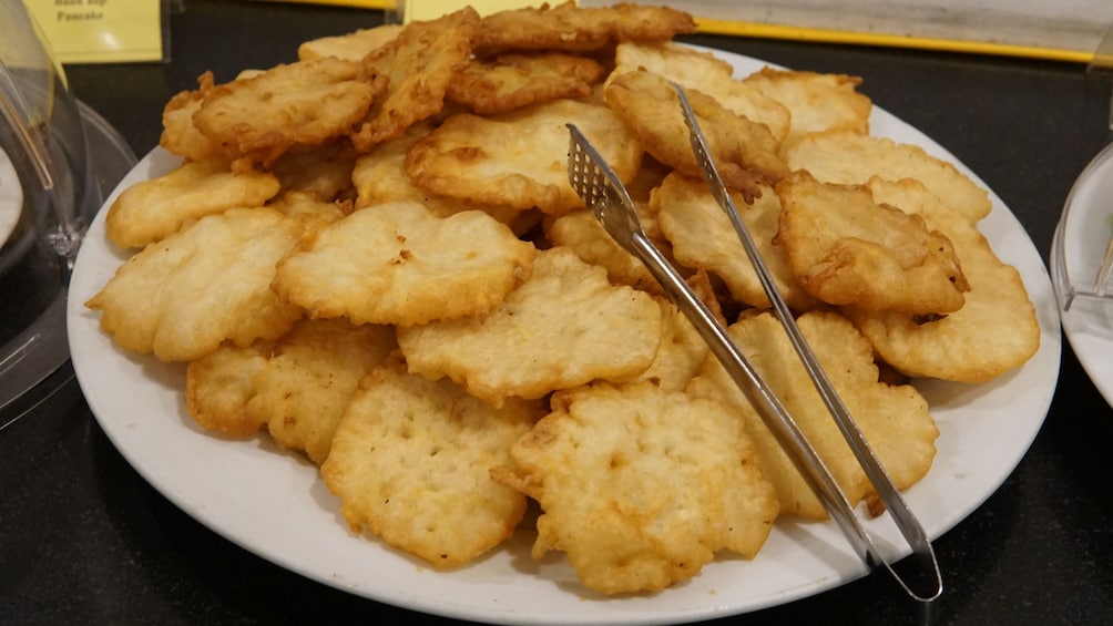 Plate of fried food on a tour in Vietnam