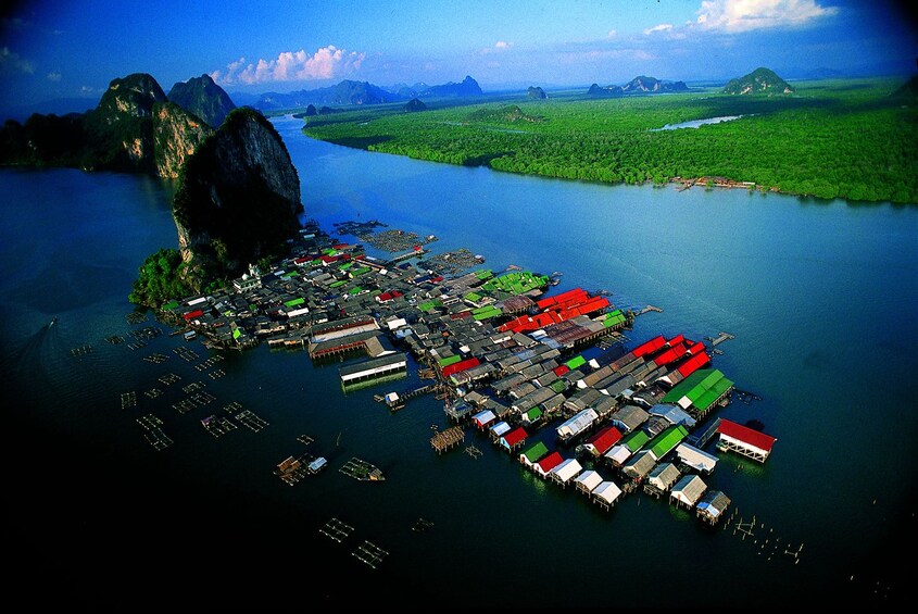 Aerial day view of Phang Nga Bay