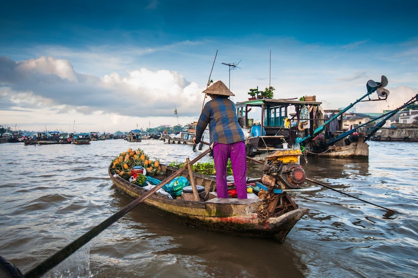 Day view of the Mekong Delta Floating Market