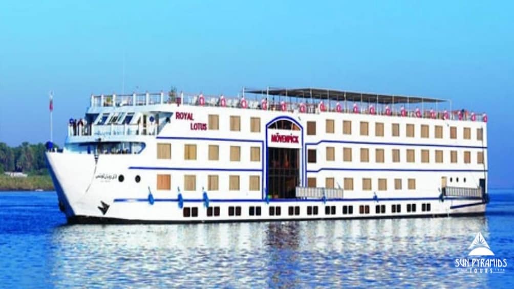 Cruise ship on the Nile during the day