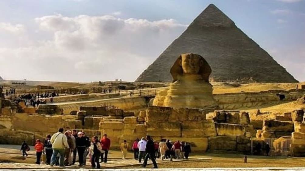 Sphynx and Pyramids of Giza in Egypt