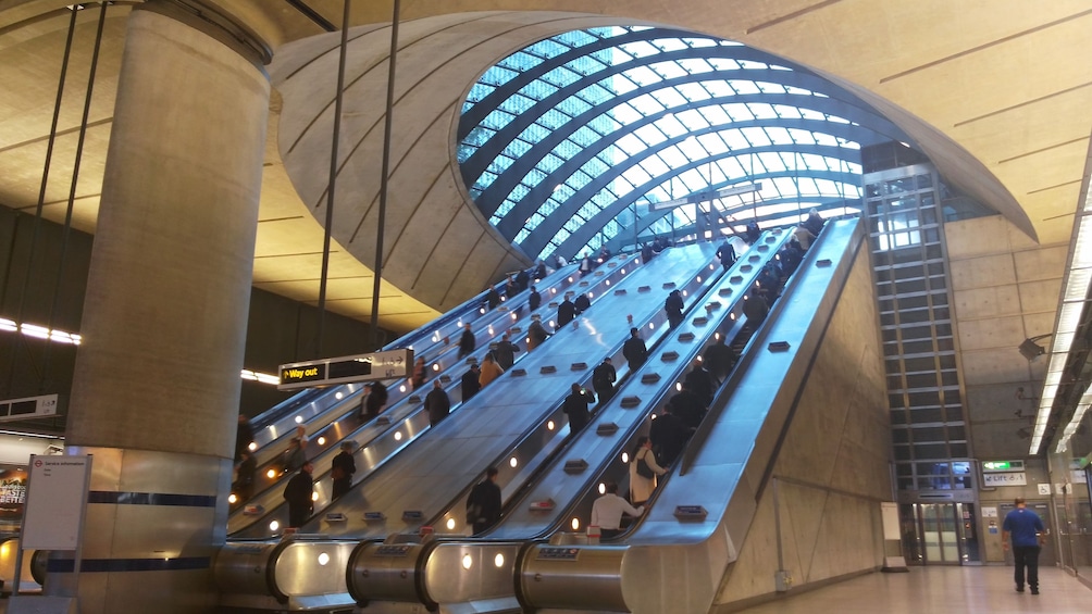 Canary Wharf tube station in London, England