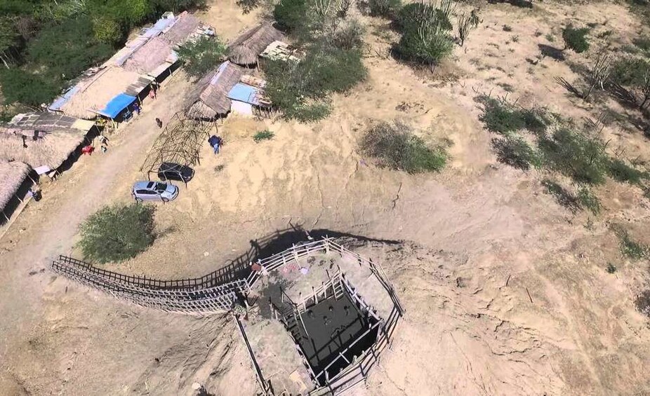 Aerial view of El Totumo mud volcano in Colombia