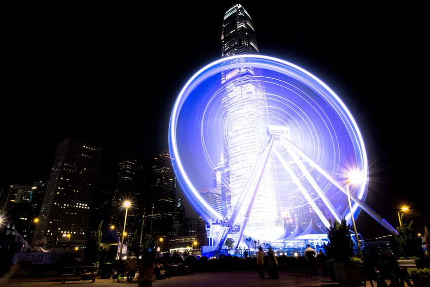 Show item 4 of 6. Observation Wheel in Hong Kong at night