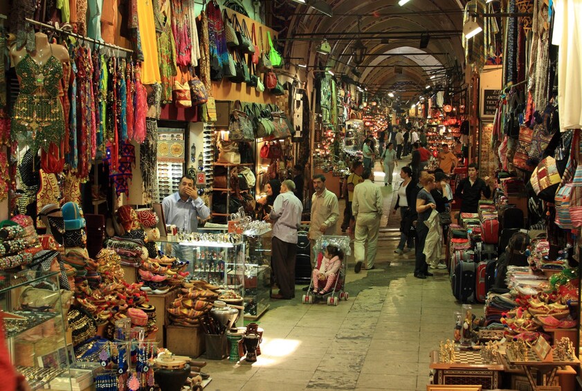 People shop at the Grand Bazaar in Istanbul