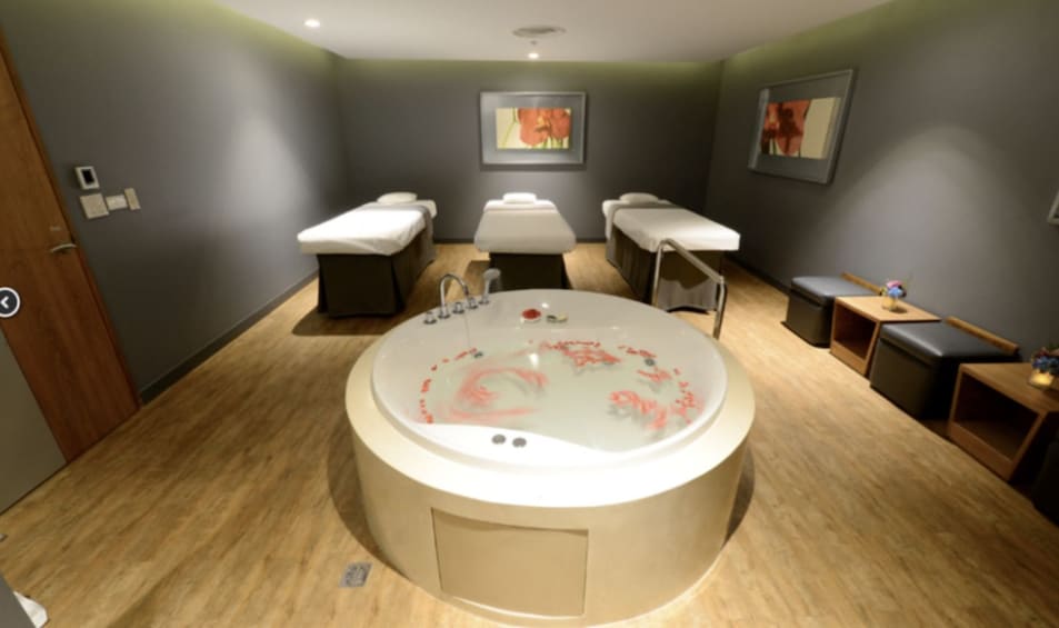 Show item 2 of 10. Tub and massage beds at the Let's Relax Spa in Bangkok