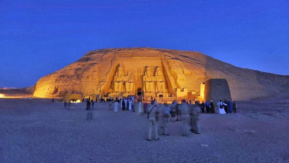 Abu Simbel Temple lit up at night