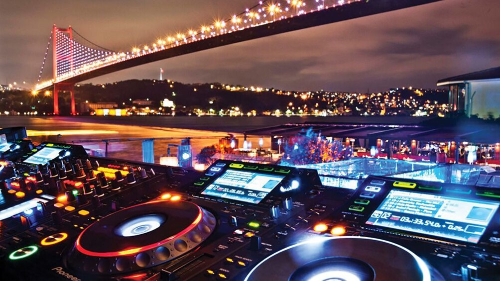 DJ booth on yacht in Istanbul