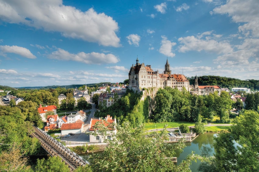 Aerial view of sunny Baden-Baden in Germany