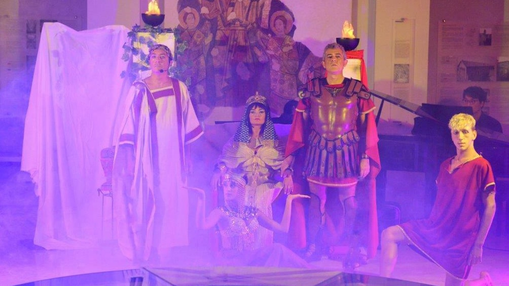 Actors depict the history of the Roman Empire at the Roman Opera