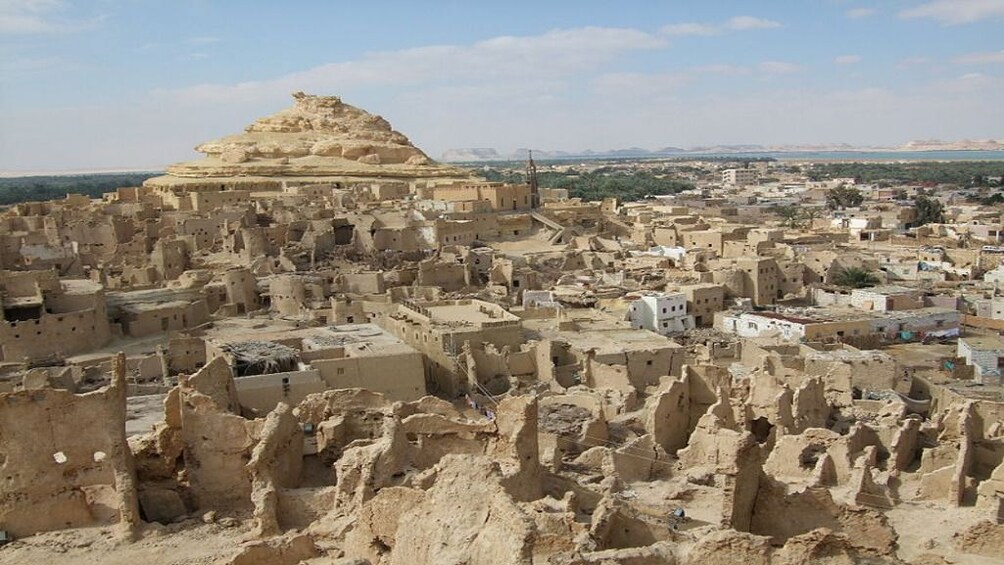 Ancient buildings and pyramid in Siwa Oasis, Egypt