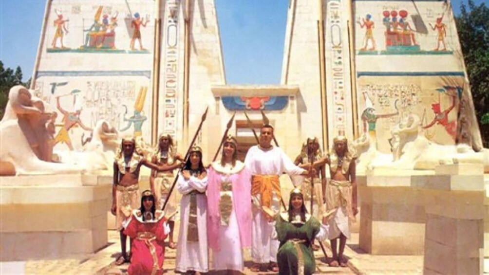 People pose in Egyptian costumes at Pharaonic Village