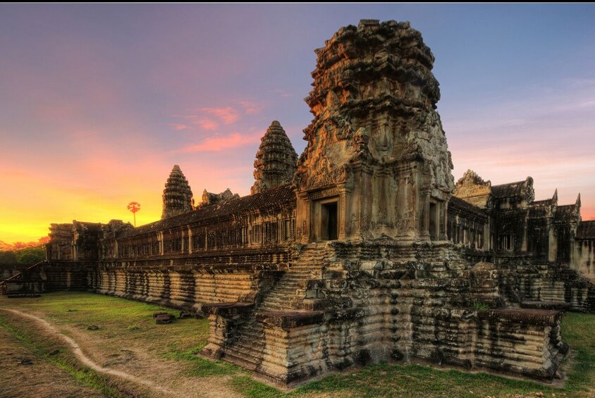 Sunset view of the Angkor Wat Temples in Siem Reap