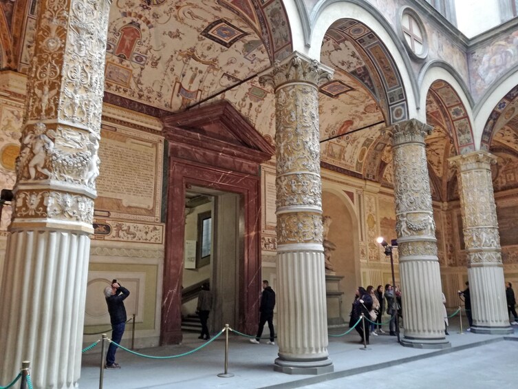 Inner courtyard of Palazzo Vecchio in Florence, Italy