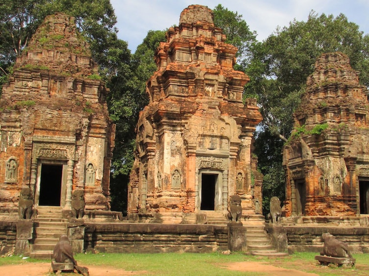 Preah Ko Temple on a sunny day in Prasat Bakong, Cambodia 