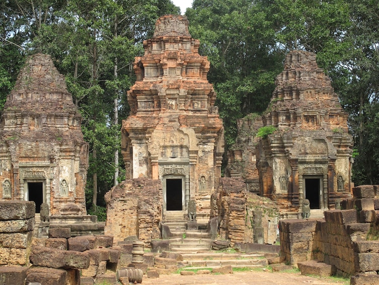 Intricately-carved Preah Ko Temple in Prasat Bakong, Cambodia