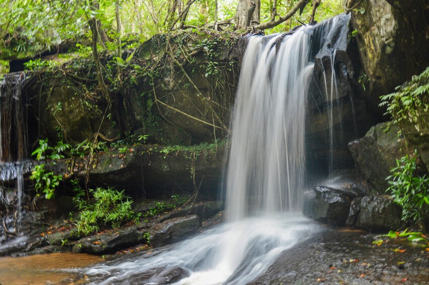 Medium-sized waterfall at Kbal Spean in Siem Reap, Cambodia