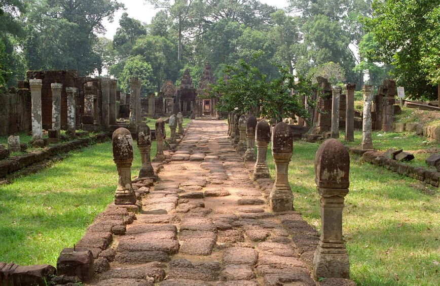 Stone pathway at Banteay Srey, Angkor in Cambodia