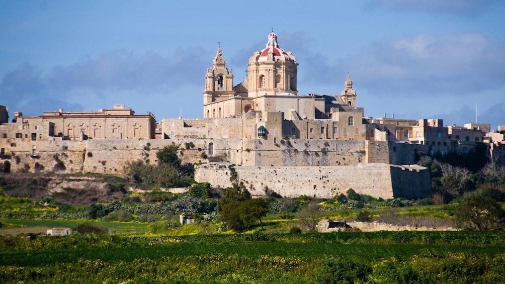 Walls surrounding city of Mdina in Malta