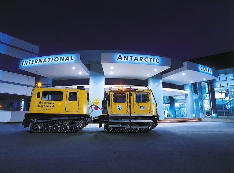 Exterior of the International Antarctic Centre at night