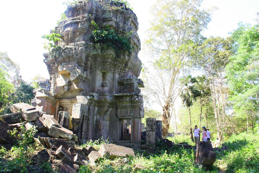 Tourists visiting ruins in Cambodia