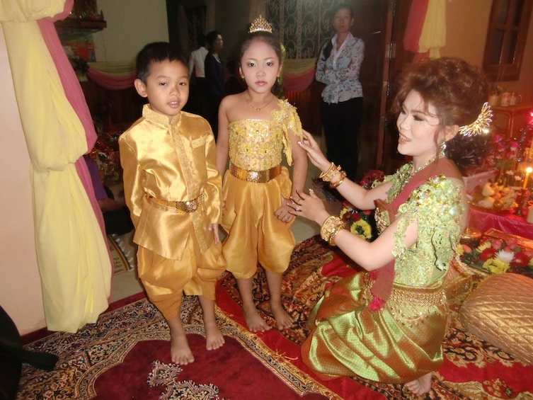 Children in Cambodian traditional costumes