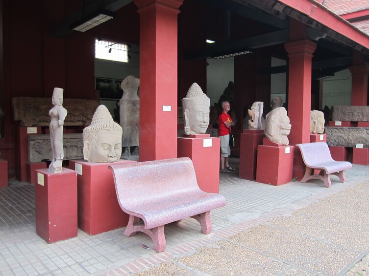 Outdoor exhibit at Angkor National Museum
