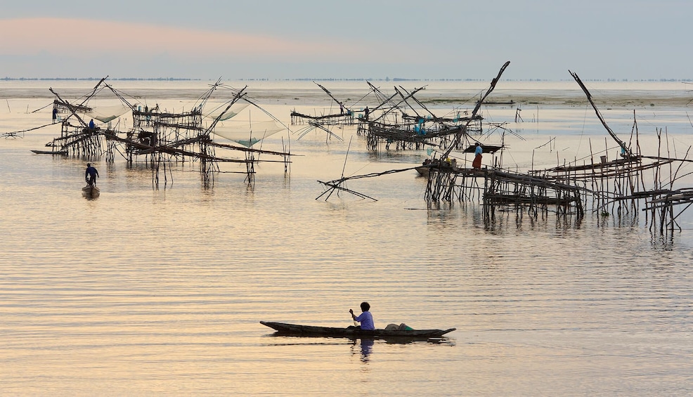 Morning view of Kompong Khleang Floating Village 