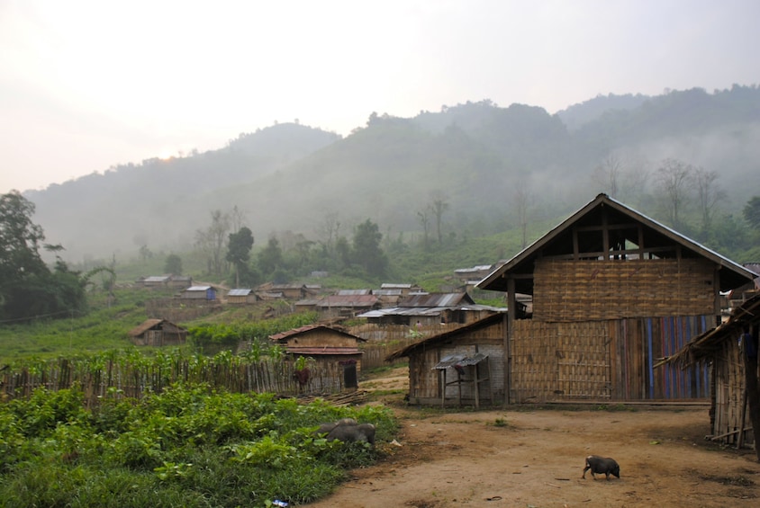 Khmu Village on a foggy day