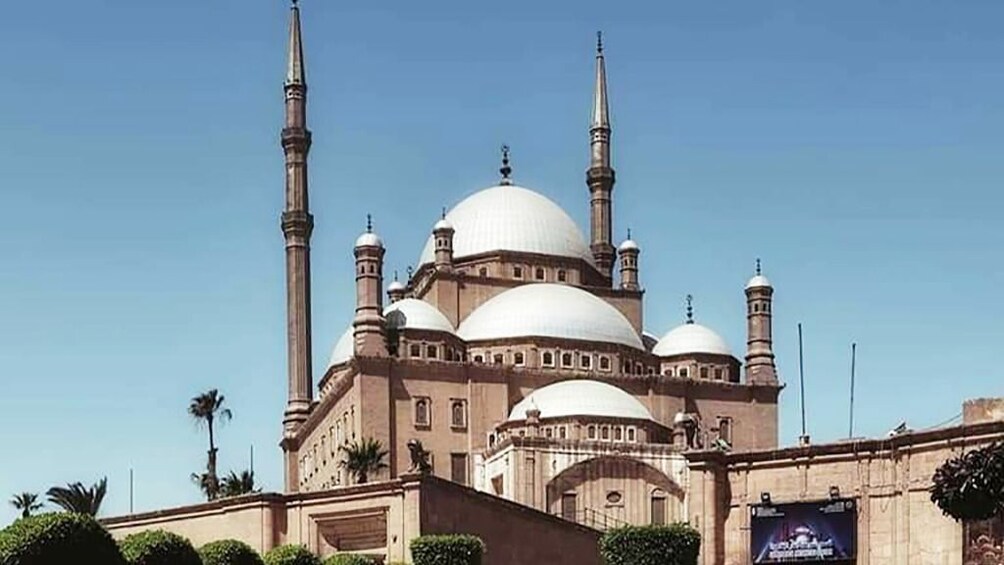 Exterior of the Mosque of Muhammad Ali on a clear day