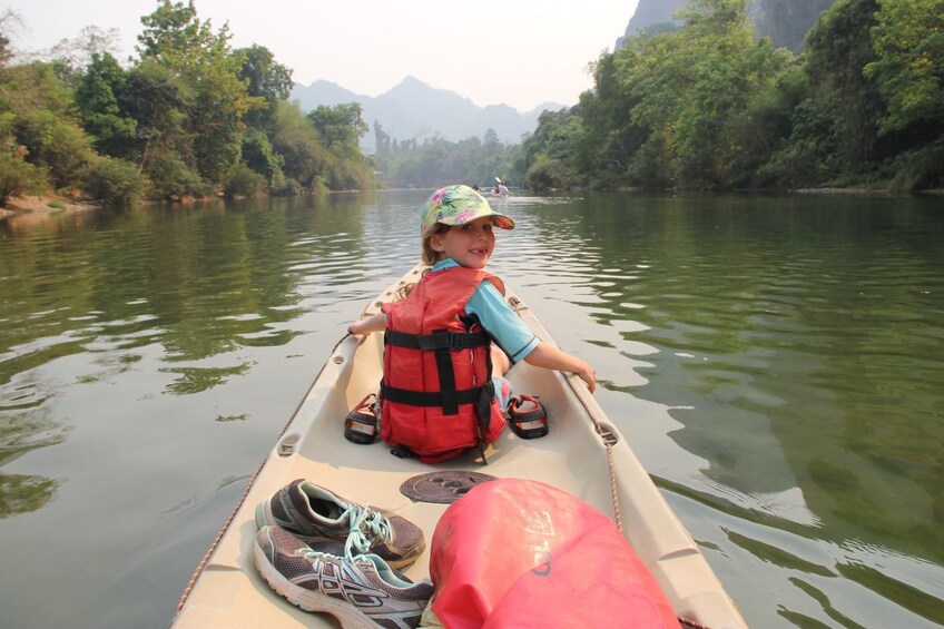 Kayaking down the Nam Khan River