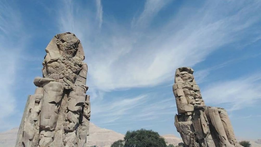 The Colossi of Memnon on a sunny day
