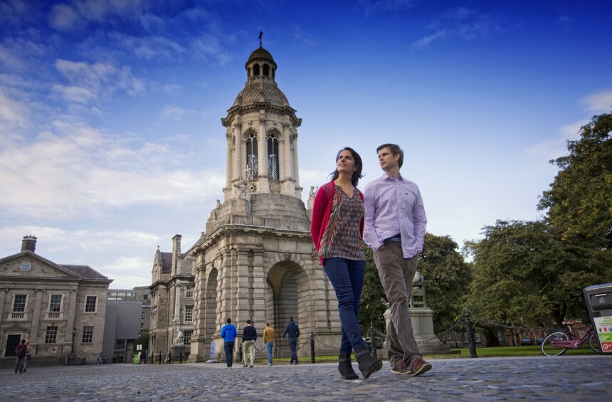 Couple standing in front of Trinity College Library
performing arts theater in Dublin, Republic of Ireland