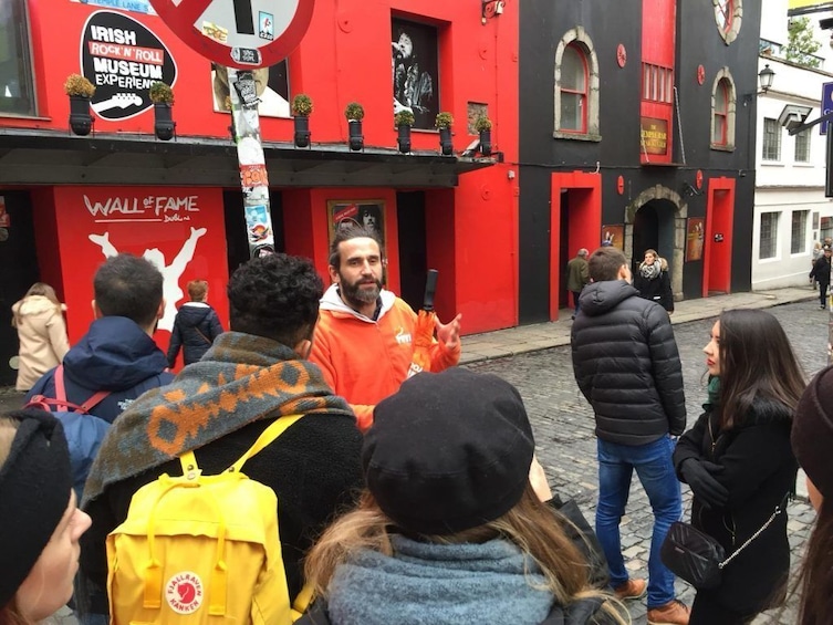 Group on a walking tour of Dublin 