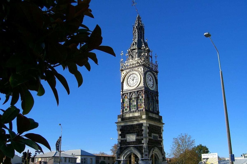 Clocktower on a sunny day in Christchurch, New Zealand