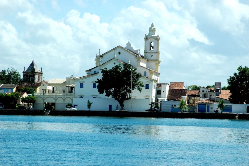Church on the waterfront of coastal Brazil town