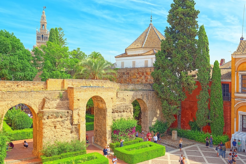 Day view outside the Royal Alcázar of Seville