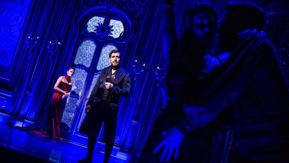 Performers onstage during Moulin Rouge! The Musical in New York