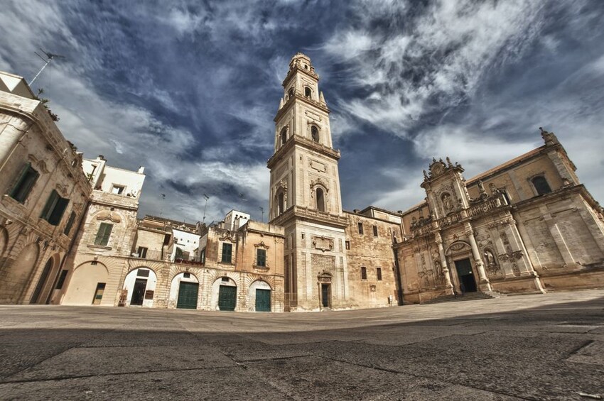 Lecce Cathedral on a cloudy day