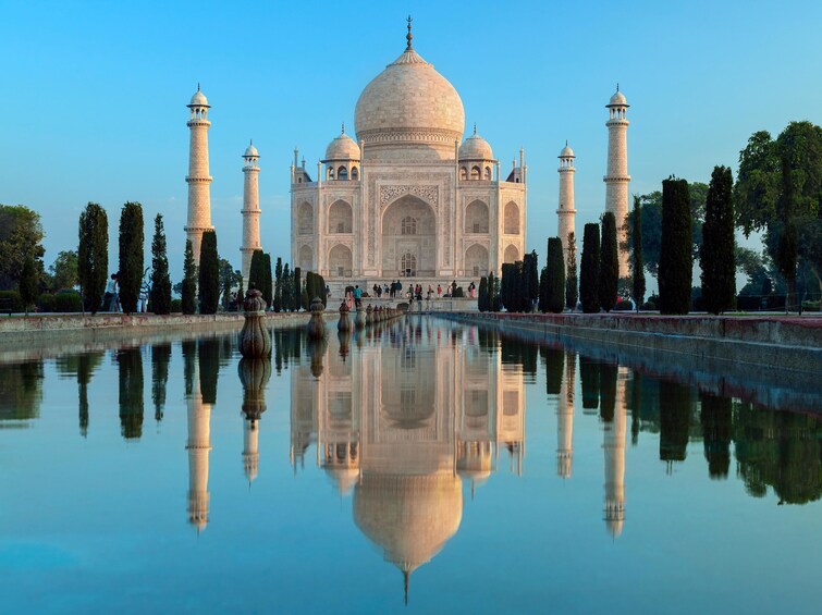 Taj Mahal and its reflection in a pool
