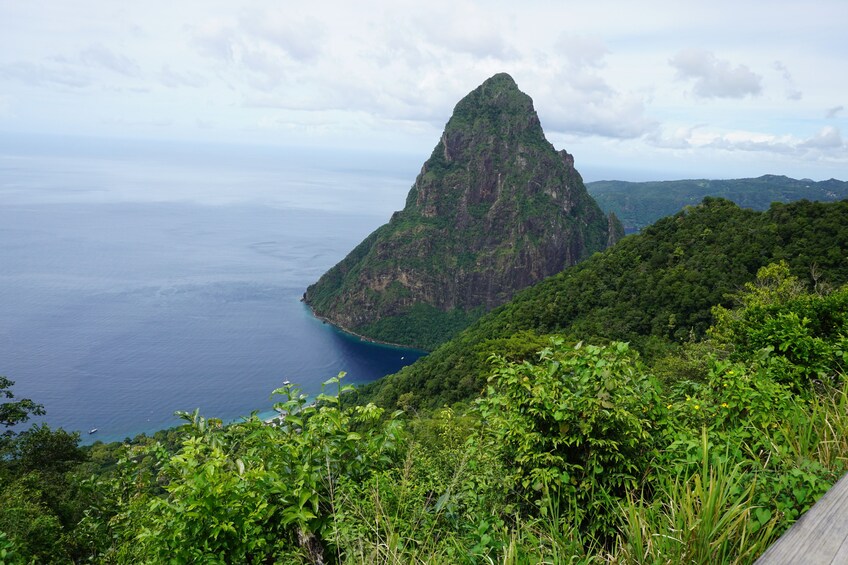 Small mountain on the coast of St. Lucia