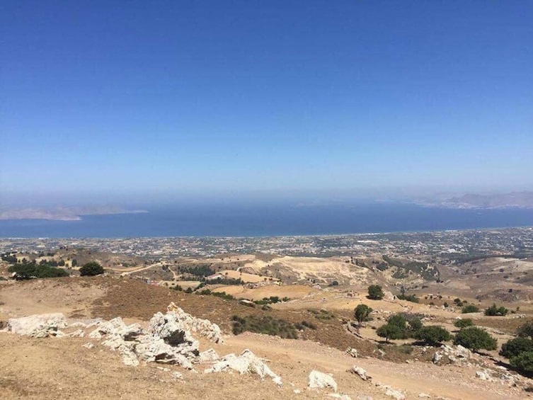 Panoramic landscape view of Kos, Greece on a sunny day