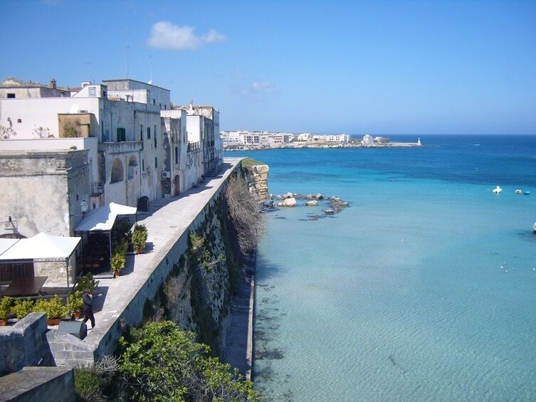 Water and coastal buildings in Otranto, Italy