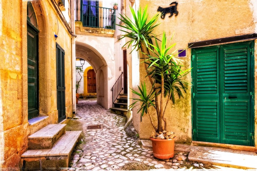 Colorful alleyway in Otranto, Italy